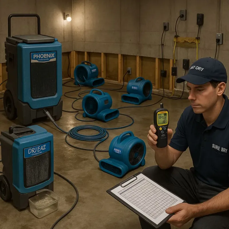 Structural Drying and Dehumidification process in West Point, NY